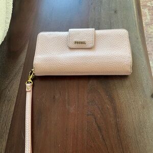 Fossil Pink Pebble Leather Wallet